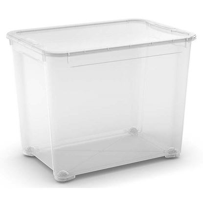 Immagine di CONTENITORE CON COPERCHIO, T BOX, TRASPARENTE,  CON RUOTE  55,5X39X42,5 CM