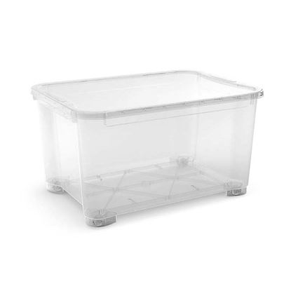 Immagine di CONTENITORE CON COPERCHIO, T BOX, TRASPARENTE, CON RUOTE 79,5X58X43,5 CM