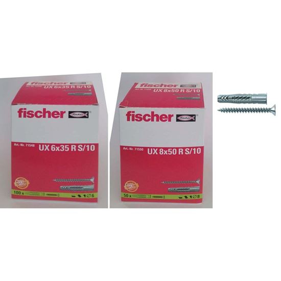 Immagine di TASSELLO UNIVERSALE IN NYLON, CON VITE TPS POZI, UX 6X35 R S/10, 100 PEZZI