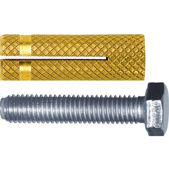 Immagine di TASSELLO IN OTTONE, CON VITE TE, PO M 6 K, 6 PEZZI