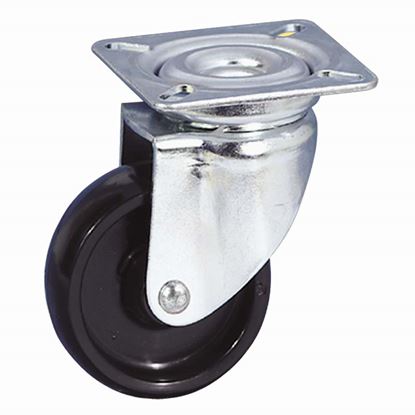 Immagine di RUOTA IN POLIAMMIDE 6, SUPPORTO ROTANTE PIASTRA, COLORE NERO, PORTATA 60 KG, Ø 60 MM