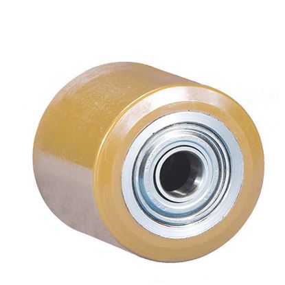 Immagine di RULLO TRANSPALLET IN POLIURETANO TR, NUCLEO IN ACCIAIO, CON CUSCINETTI A SFERE, PORTATA 400 KG, Ø 85X40 MM