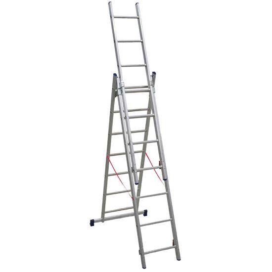 Immagine di SCALA FACAL, STILO, IN ALLUMINIO TRASFORMABILE, MONTANTI 25X60 MM, GRADINI 24X24 MM, 3X7 GRADINI, 2,02/4,26 MT