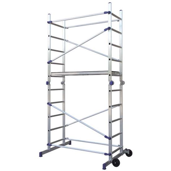 Immagine di TRABATTELLO FACAL, PINNA, IN ALLUMINIO, MULTIUSO, STRUTTURA 3,10 MT, H LAVORO 3,80 MT, MONTANTI 24X60 MM