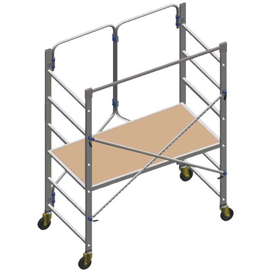 Immagine di TRABATTELLO  PIEGO PIEGHEVOLE SPECIAL, IN ALLUMINIO, STRUTTURA 1,99 MT, H LAVORO 2,86 MT, MONTANTI 25X65 MM