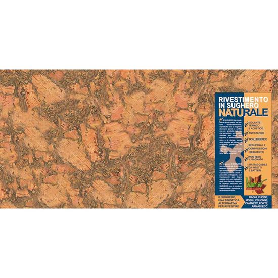 Immagine di RIVESTIMENTO IN SUGHERO NATURALE, 30X60X0,3 CM, CONFEZIONE 5 LASTRE DA 0,90 M²
