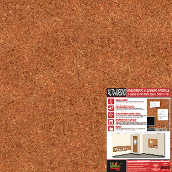 Immagine di RIVESTIMENTO IN SUGHERO NATURALE, 50X50X0,4 CM, CONFEZIONE 4 LASTRE DA 1 M²