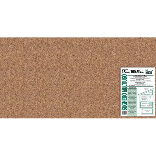 Immagine di ISOLANTE IN SUGHERO AGGLOMERATO NATURALE, 100X50X±1,4 CM, DENSITÀ 200 KG/M³, CONFEZIONE 2 LASTRE DA 1 M²
