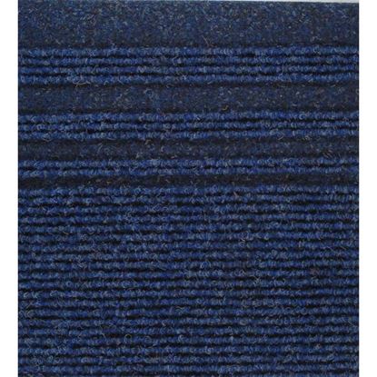 Immagine di PASSATOIA GENOVA NOTTE, AGUGLIATO VERTICALE CON BANDE LATERALI, IN POLIPROPILENE, SPESSORE 7 MM, H 67 CM, COLORE BLU