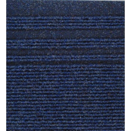 Immagine di PASSATOIA GENOVA NOTTE, AGUGLIATO VERTICALE CON BANDE LATERALI, IN POLIPROPILENE, SPESSORE 7 MM, H 67 CM, COLORE BLU