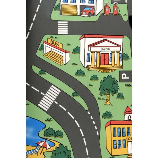 Immagine di PAVIMENTO CUSHIO, IN PVC MULTISTRATO, CON FIBRA DI VETRO, DISEGNO GOFFRATO, SPESSORE 3 MM, H 2 MT, DISEGNO TRAFFIC