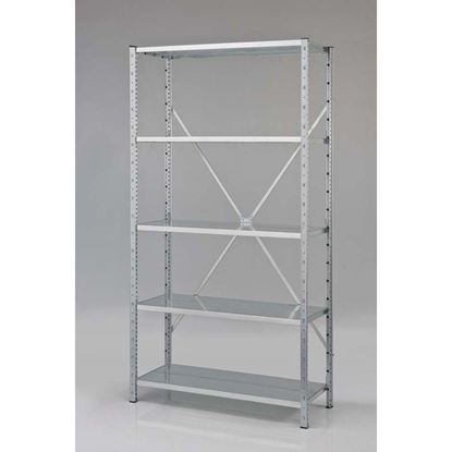 Immagine di SCAFFALE AD INCASTRO CROSSER, 5 PIANI ZINCATO, PORTATA 120 KG PER IRPIANO, 100X40X188  CM