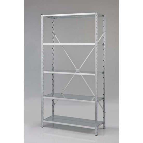 Immagine di SCAFFALE AD INCASTRO CROSSER, 5 PIANI ZINCATO, PORTATA 120 KG PER IRPIANO, 100X40X188  CM