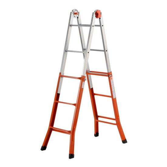 Immagine di PEPPINA SCALA TELESCOPICA, ACAL 100, PORTTA 100 KG, MEDIA, ACCIAIO, 4+4 GRADINI