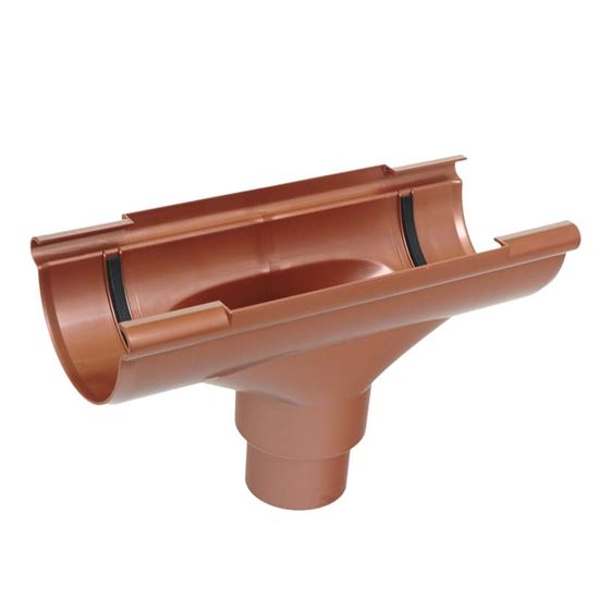 Immagine di GIUNZIONE TECNO IMAC, LUNA, CON SCARICO PER CANALE GRONDA, COLORE RAME ROSSO