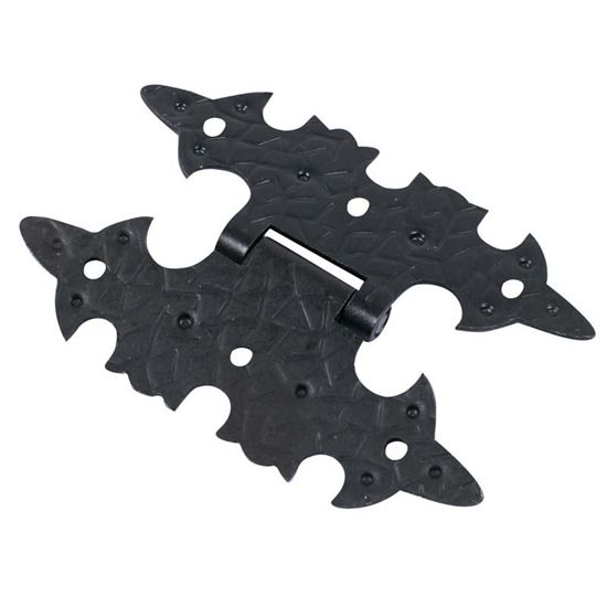 Immagine di CERNIERA FERRO MARTELLATO, 2 ALI, 67XH96 MM, FINITURA BRUNITO NERO