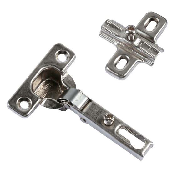 Immagine di 2 CERNIERE A SCATTO, Ø FORO 26 MM, COLLO 15, CON BASETTA