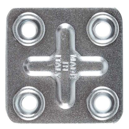 Immagine di 8 PIASTRINE 4 FORI, FERRO ZINCATO, 50X50 MM
