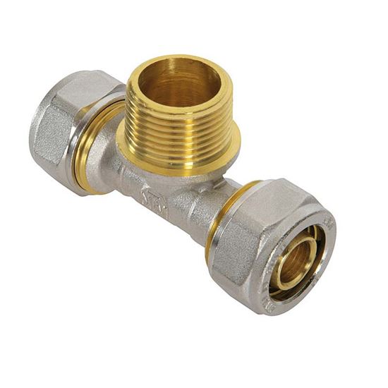 Immagine di RACCORDO A STRINGERE, PER TUBO MULTISTRATO, T, MASCHIO, 3/4"X20