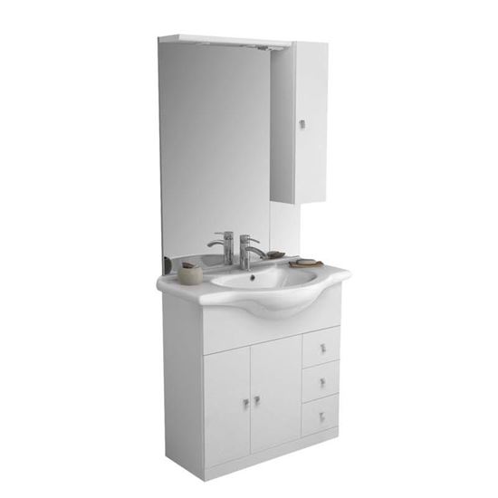 Immagine di MOBILE ECO 2, 3 CASSETTI, COLORE BIANCO, 85 CM