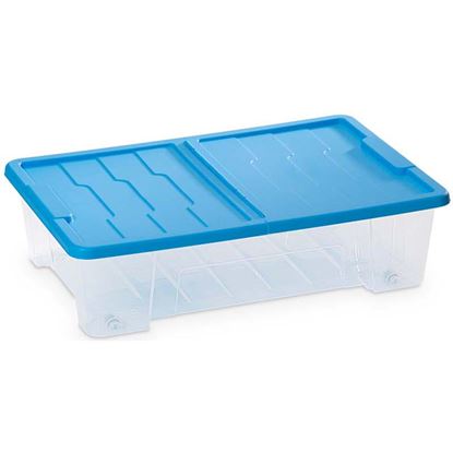 Immagine di CONTENITORE SOTTOLETTO, 25 LT, COLORE TRASPARENTE E  BLU