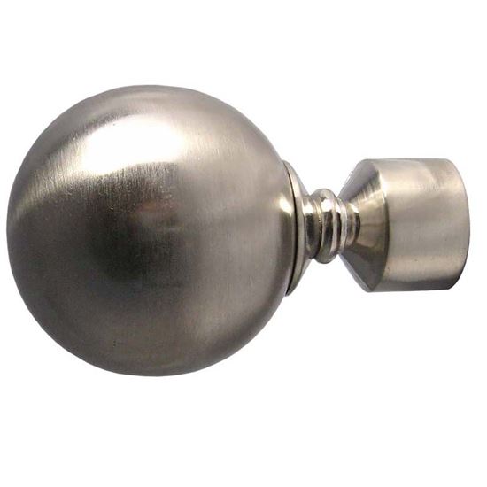 Immagine di BASTONE TENDA, EASY PRATICO, Ø 19 MM, ESTENSIBILE 120/210 CM, CON SUPPORTI 12/18 CM, TERMINALE SFERA, NICHEL SATINATO