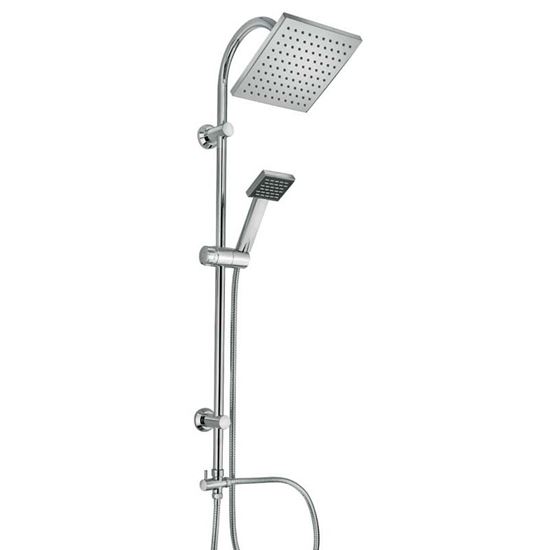 Immagine di COLONNA DOCCIA, HAPPY, SOFFIONE 20X20 CM, DOCCIA MONOGETTO, COLORE CROMO