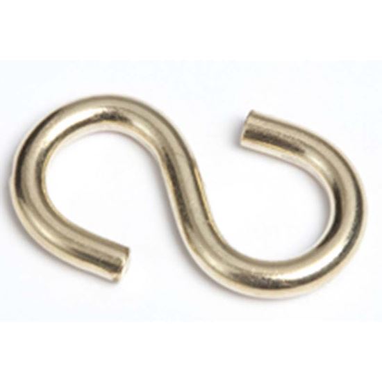 Immagine di GANCI A S, OTTONATI, 6 MM, 8 PEZZI