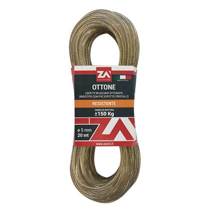 Immagine di CAVETTO ACCIAIO OTTONATO, MM 5X20 MT
