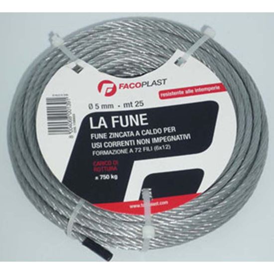 Immagine di FUNE ZINCATA, MM 8X25 MT
