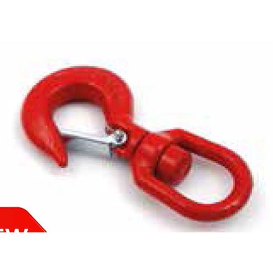 Immagine di GANCIO GIREVOLE, COLORE ROSSO, IN CARBONIO, CON SICURA, CARICO DI ROTTURA 750 KG