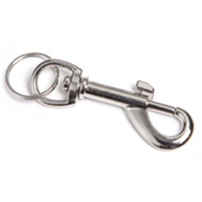 Immagine di MOSCHETTONE CON ANELLO, IN ZAMA NICHELATO, 16X80 MM