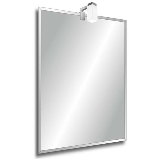 Immagine di SPECCHIO DECO, 60X80 CM, BISELLATO, CON TELAIO APPENDIBILE IN VERTICALE O ORIZZONTALE, LAMPADA G9 INCLUSA