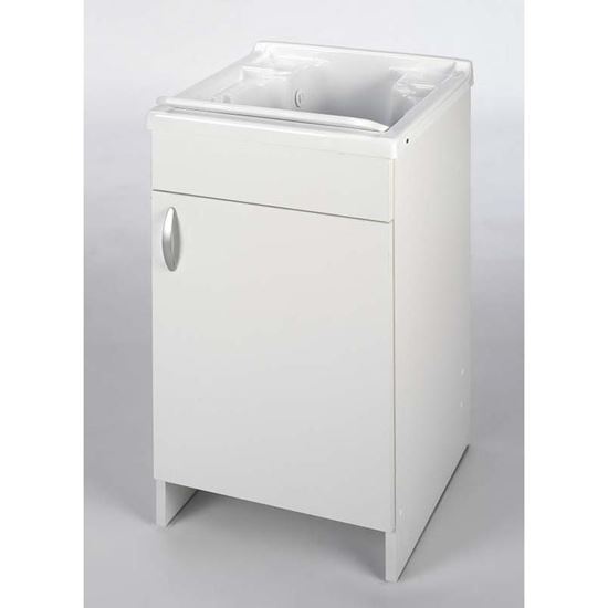 Immagine di MOBILE LAVAPANNI, ASSE IN PLASTICA, KIT SIFONE, STRUTTURA IN NOBILITATO, CERNIERA IN FERRO, PIEDINO REGOLABILE, 45X50 CM
