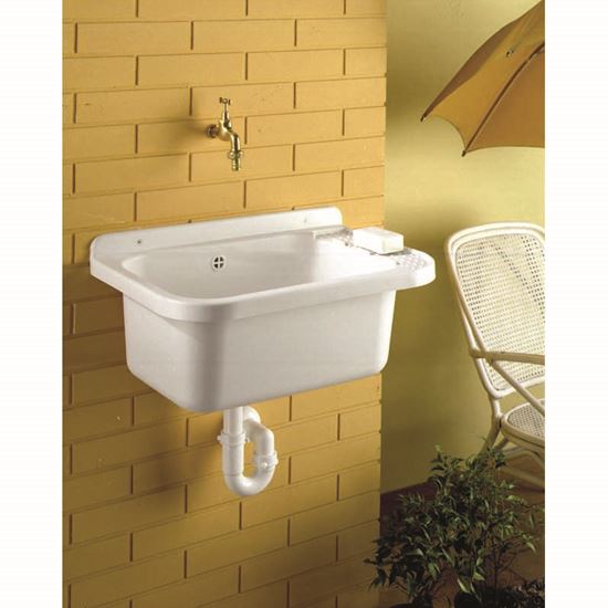 Immagine di PILOZZO, CON STAFFAGGIO E KIT SIFONE INCLUSO, COLORE BIANCO, 50X35X24 CM
