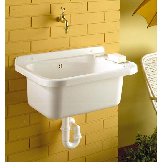 Immagine di PILOZZO, CON STAFFAGGIO E KIT SIFONE INCLUSO, COLORE BIANCO, 60X42X30 CM