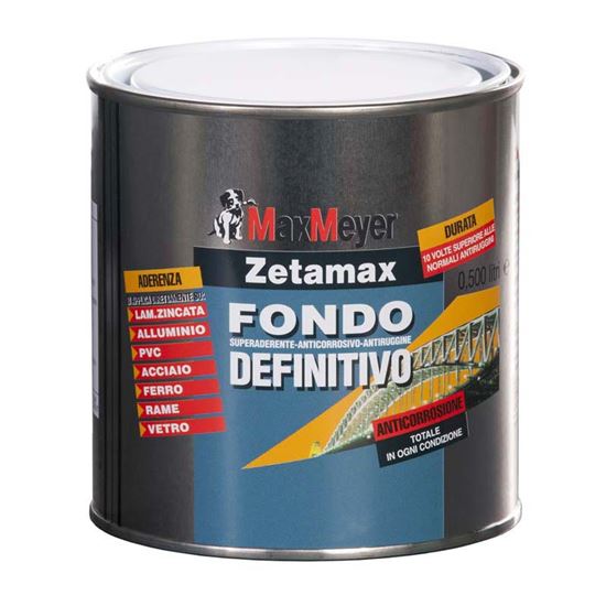Immagine di PITTURA ANTICORROSIVA ZETAMAX, ELEVATA ADERENZA, ADATTA PER CLIMA MARINO-MONTANO, INDUSTRIALE, 0,5 LT