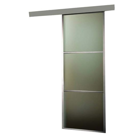 Immagine di PORTA SCORREVOLE, ALLUMINIO, 3 INSERTI IN VETRO, 76X215X4 CM
