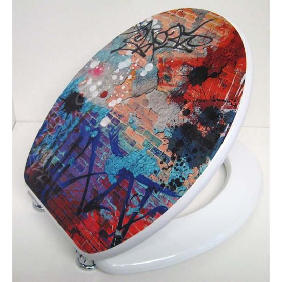 Immagine di SEDILE WC, UNIVERSALE, IN MDF, STAMPA MURALES