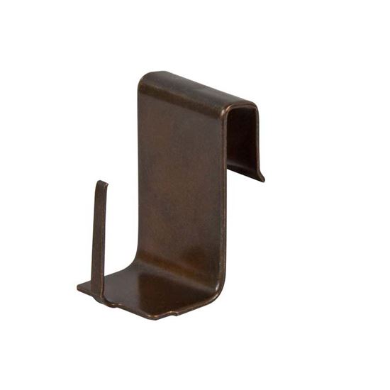 Immagine di GANCIO A INCASTRO, IN METALLO, PER ASTINE FINESTRA, PER SERRAMENTI IN ALLUMINIO, 4 PEZZI, COLORE BRONZO