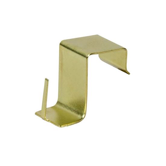 Immagine di GANCIO A INCASTRO, IN METALLO, PER ASTINE FINESTRA, PER SERRAMENTI LEGNO E PVC, 4 PEZZI, COLORE ORO