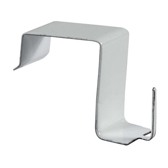 Immagine di GANCIO A INCASTRO, IN METALLO, PER ASTINE FINESTRA, PER SERRAMENTI LEGNO E PVC, 4 PEZZI, COLORE BIANCO