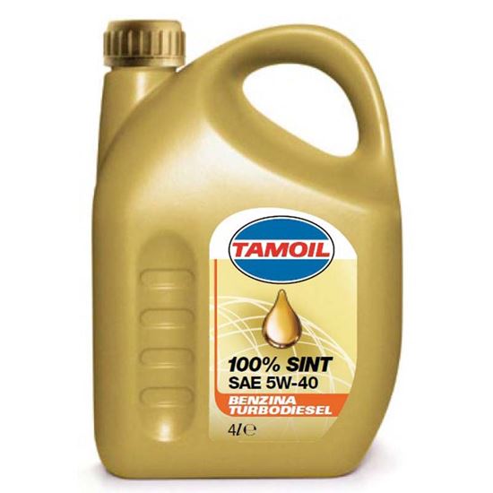 Immagine di OLIO TAMOIL, SINT, SAE 5W-40, LUBRIFICANTE SINTETICO, PER MOTORI A BENZINA O TURBODIESEL, 4 LT
