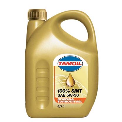 Immagine di OLIO TAMOIL, SINT, SAE 5W-30, LUBRIFICANTE SINTETICO, PER MOTORI ASPIRATI O TURBOALIMENTATI, A BENZINA O A GASOLIO, 4 LT