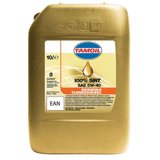 Immagine di OLIO TAMOIL SINT SAE 5W40, LUBRIFICANTE SINTETICO, PER MOTORI BENZINA E DIESEL, 10 LT