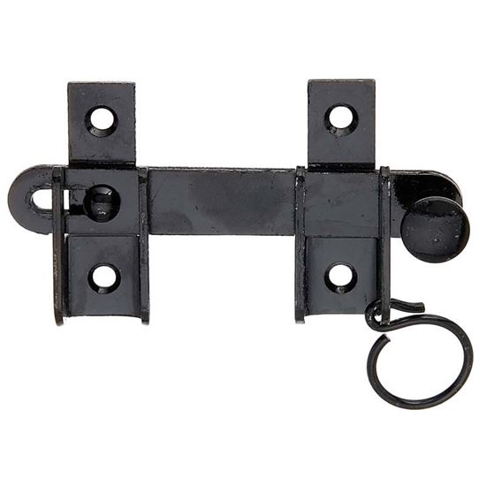 Immagine di FERMO PER PERSIANE BATTENTI, CON DISPOSITIVO DI BLOCCO, 130 MM, COLORE NERO