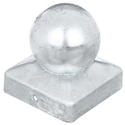 Immagine di COPRIPALO CON SFERA, PER PALI QUADRI, ZINCATO A FUOCO, 90X90 MM