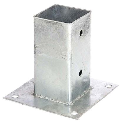 Immagine di PORTAPALO DA AVVITARE, PER PALI QUADRI, ZINCATO A FUOCO, 71X71 MM