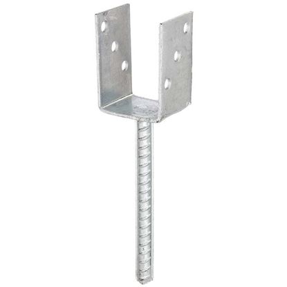 Immagine di STAFFA PORTAPALO AD U, CON ANCORAGGIO PER CALCESTRUZZO IN ACCIAIO ONDULATO, ZINCATA A FUOCO, 91 MM