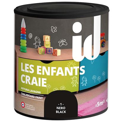Immagine di PITTURA DECORATIVA, EFFETTO LAVAGNA, OPACA, RESA ±6M², 500 ML, COLORE NERO